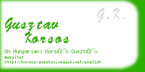 gusztav korsos business card